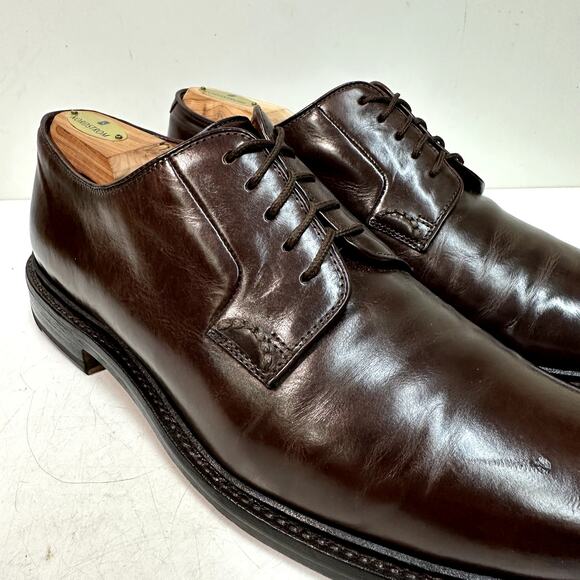 NEW HEELS Grant Stone x J. Crew Ludlow Derby Dark Brown VGUC Bench Made 9.5 D - Picture 8 of 14